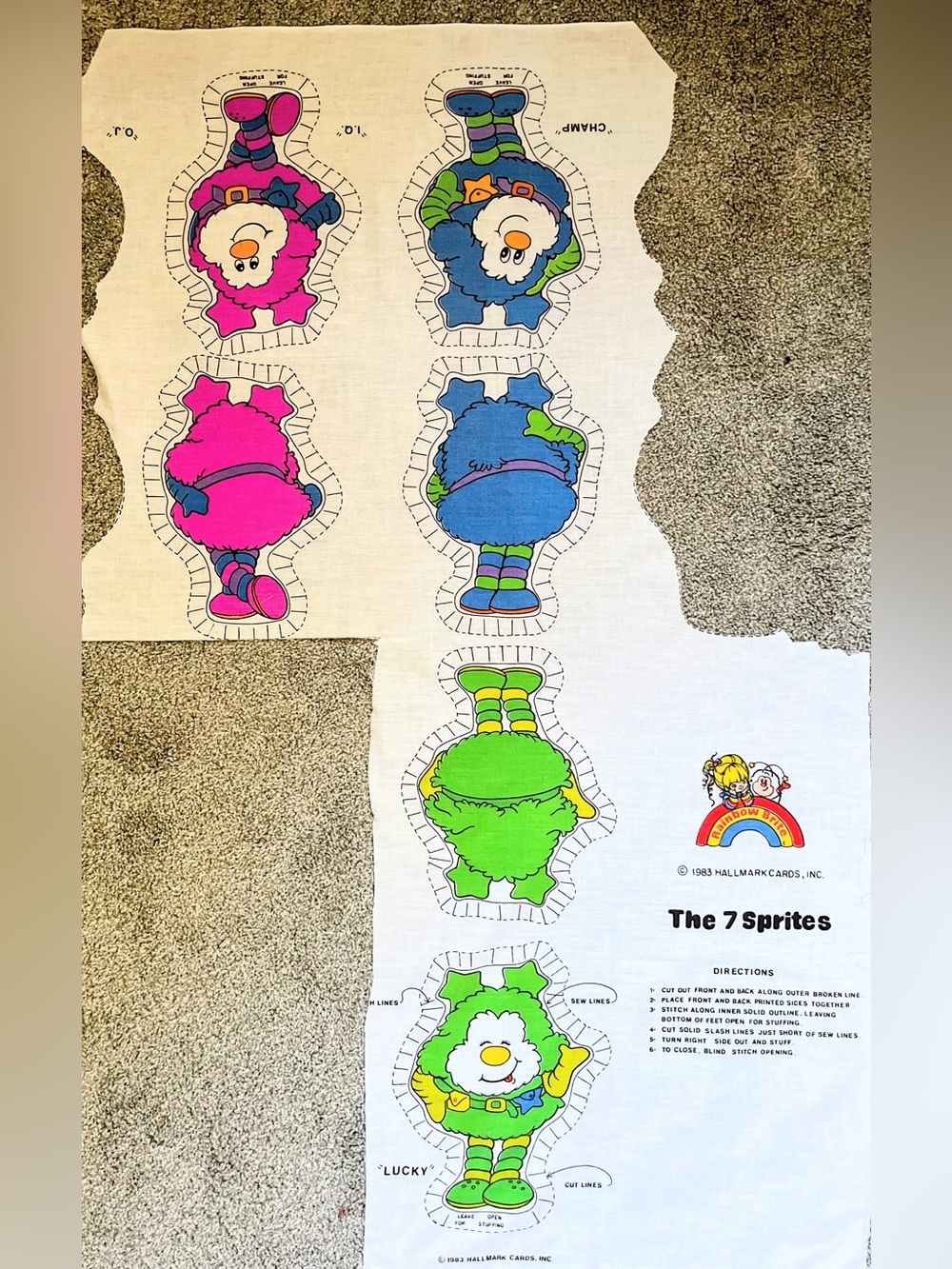 Hallmark The 7 Sprites Fabric Cutouts - Pink, Blue, Green